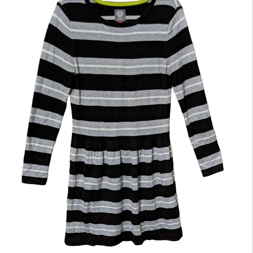 Vince Camuto striped, stretchy comfort dress. Long sleeve baby doll dres… - Picture 7 of 8